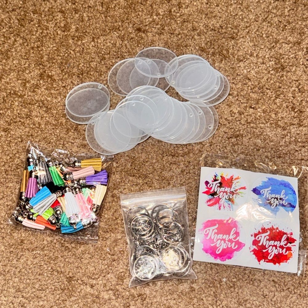 Craft Multicolor Keychain Kit with Thank You Stickers